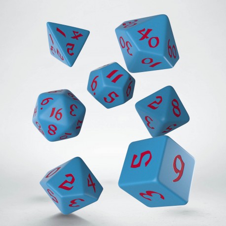 Q-Workshop Classic Runic Blue/Red 7ct Polyhedral Set Dice Q Workshop   