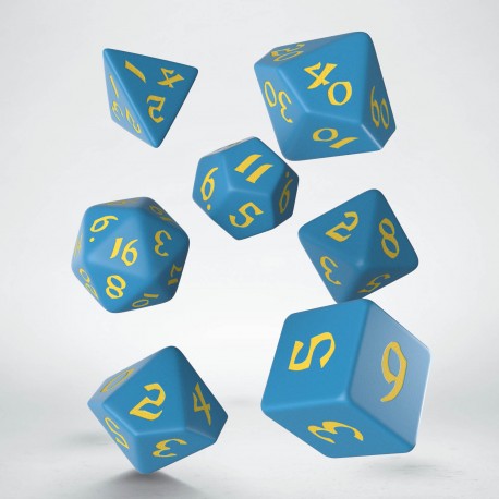 Q-Workshop Classic Runic Blue/Yellow 7ct Polyhedral Set Dice Q Workshop   