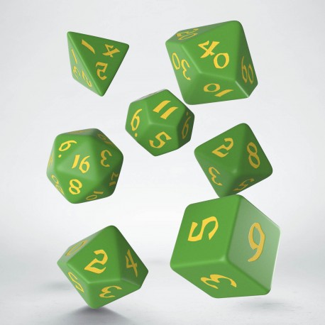 Q-Workshop Classic Runic Green/Yellow 7ct Polyhedral Set Dice Q Workshop   