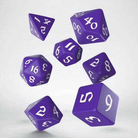 Q-Workshop Classic Runic Purple/White 7ct Polyhedral Set Dice Q Workshop   