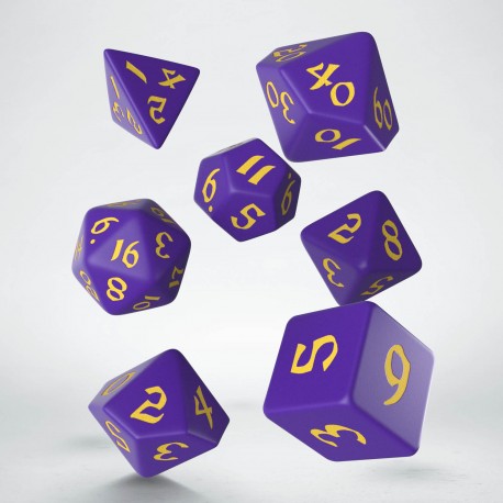 Q-Workshop Classic Runic Purple/Yellow 7ct Polyhedral Set Dice Q Workshop   