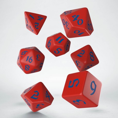 Q-Workshop Classic Runic Red/Blue 7ct Polyhedral Set Dice Q Workshop   