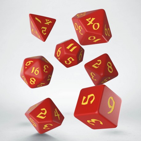 Q-Workshop Classic Runic Red/Yellow 7ct Polyhedral Set Dice Q Workshop   