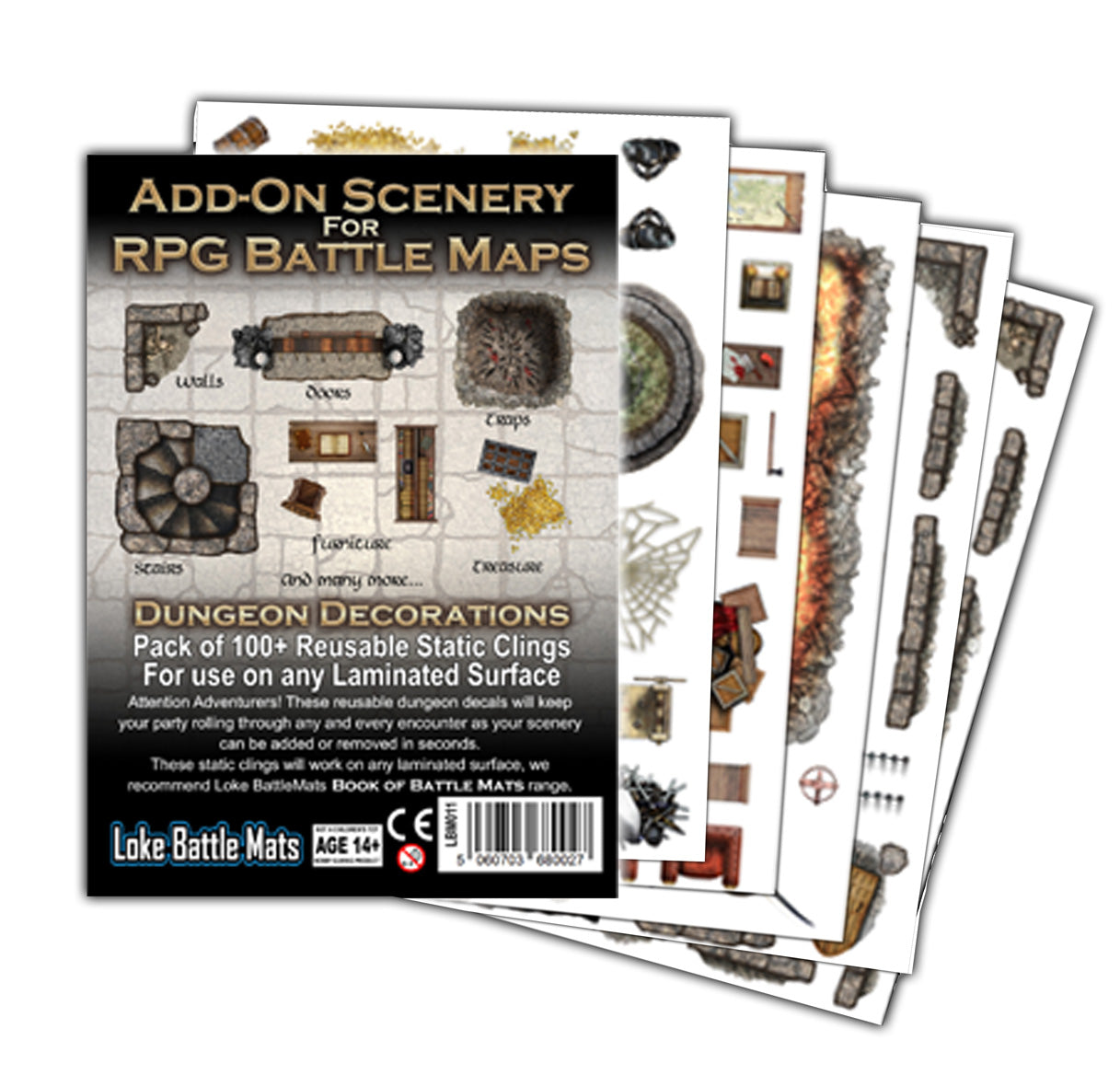 RPG Battle Mats: Add-On Scenery Dungeon Decorations RPG Maps Loke Battle Mats   