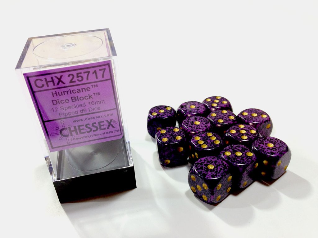 Chessex 16mm Speckled Hurricane 12ct D6 Set (25717) Dice Chessex   