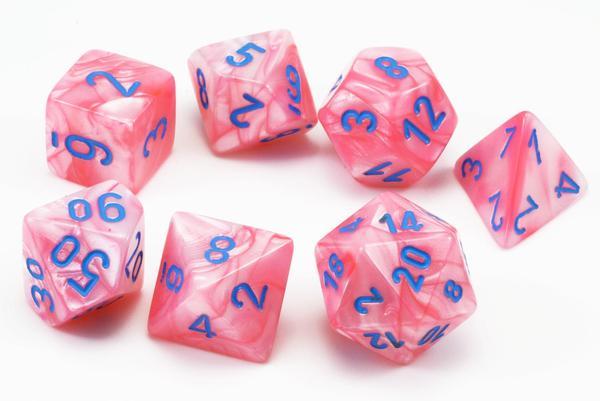 Chessex Lab Dice Lustrous Pink/Blue 7ct Polyhedral Set (30003) Dice Chessex   