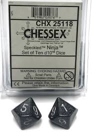 Chessex Speckled Ninja 10ct D10 Set (25118) Dice Chessex   