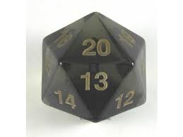 Koplow D20 55mm Spindown Smoke with Gold Dice Koplow Games
