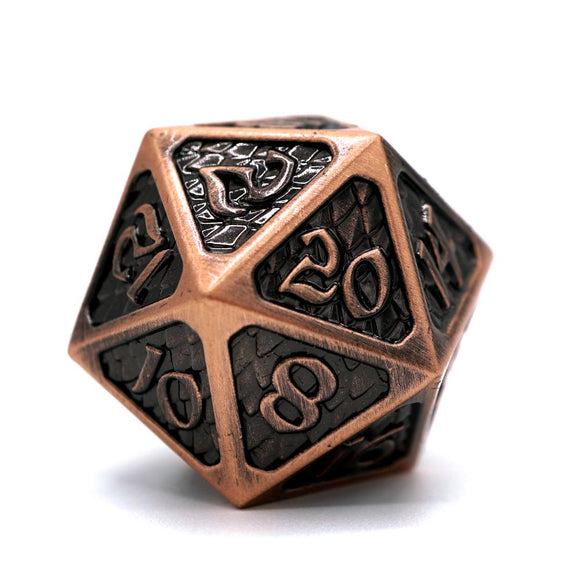 Die Hard Dice Metal Drakona Eldric Cuprum Single D20 Dice Die Hard Dice