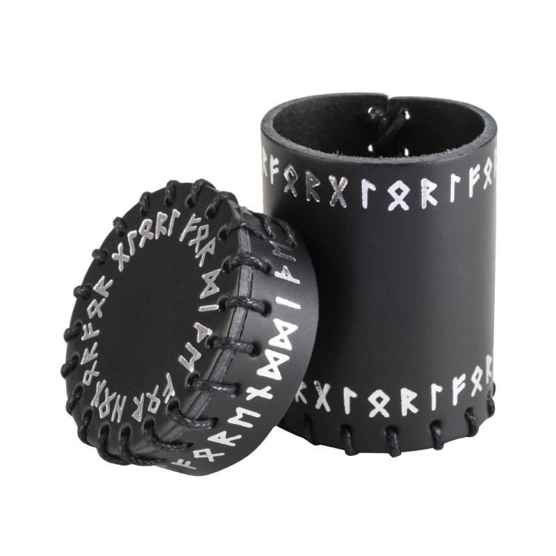 Q-Workshop Runic Black Leather Dice Cup Dice Q Workshop