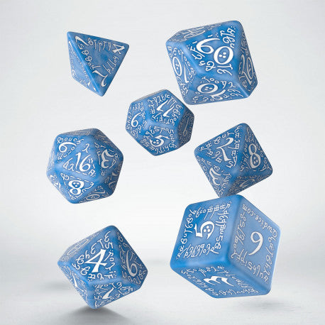 Q-Workshop Elvish Glacier/White 7ct Polyhedral Set Dice Q Workshop   