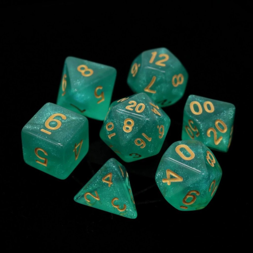 Die Hard Dice Haruko w/ Gold 7ct Polyhedral Set Dice Die Hard Dice
