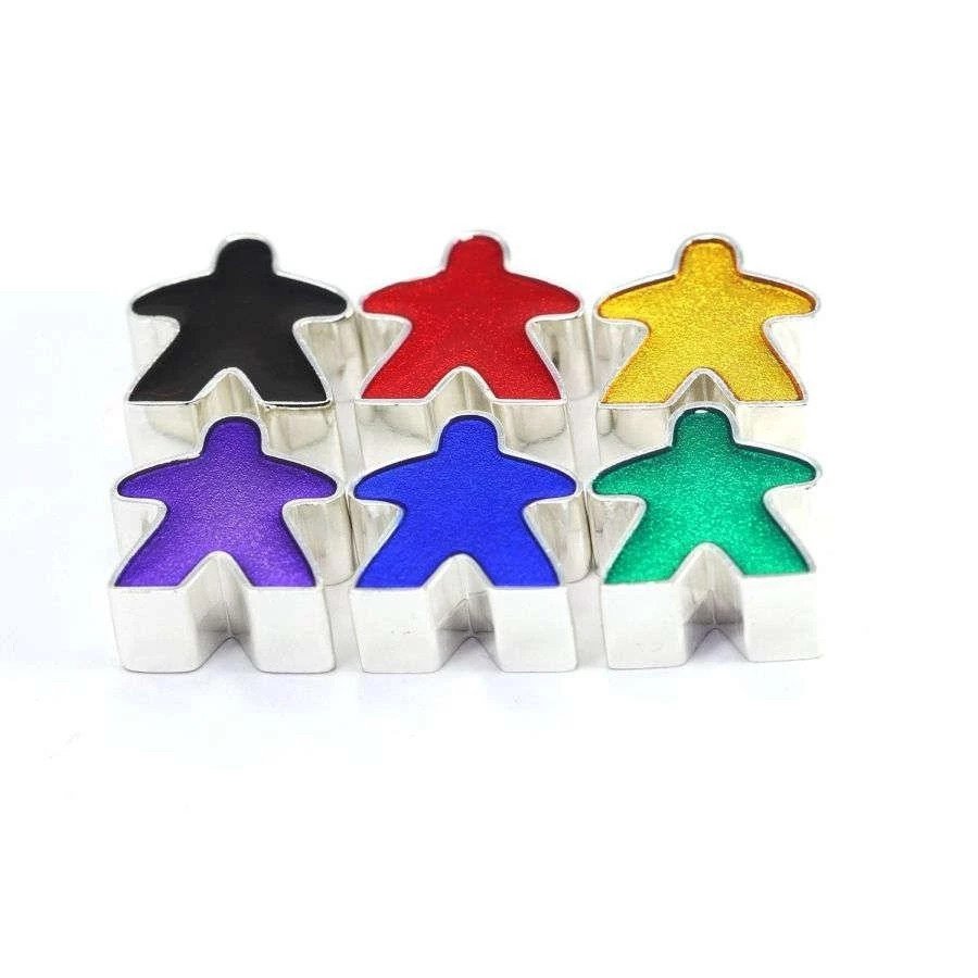 Die Hard Dice Shiny Platinum Gemstone Color Meeples (6) Dice Die Hard Dice