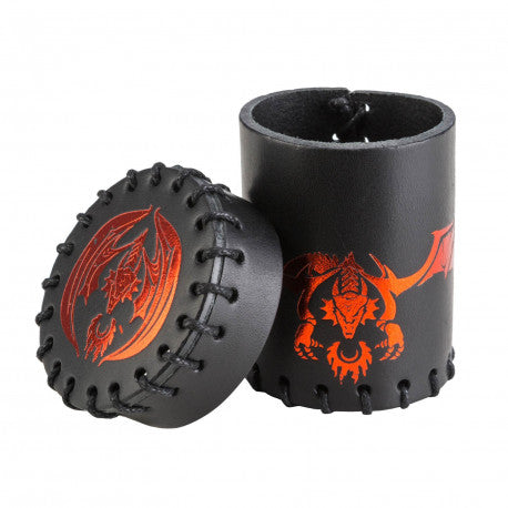 Q-Workshop Flying Dragon Black & Red Leather Dice Cup Dice Q Workshop