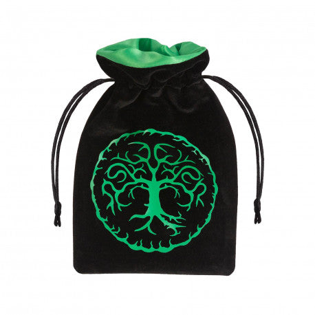 Q-Workshop Forest Black & Green Velour Dice Bag Dice Q Workshop