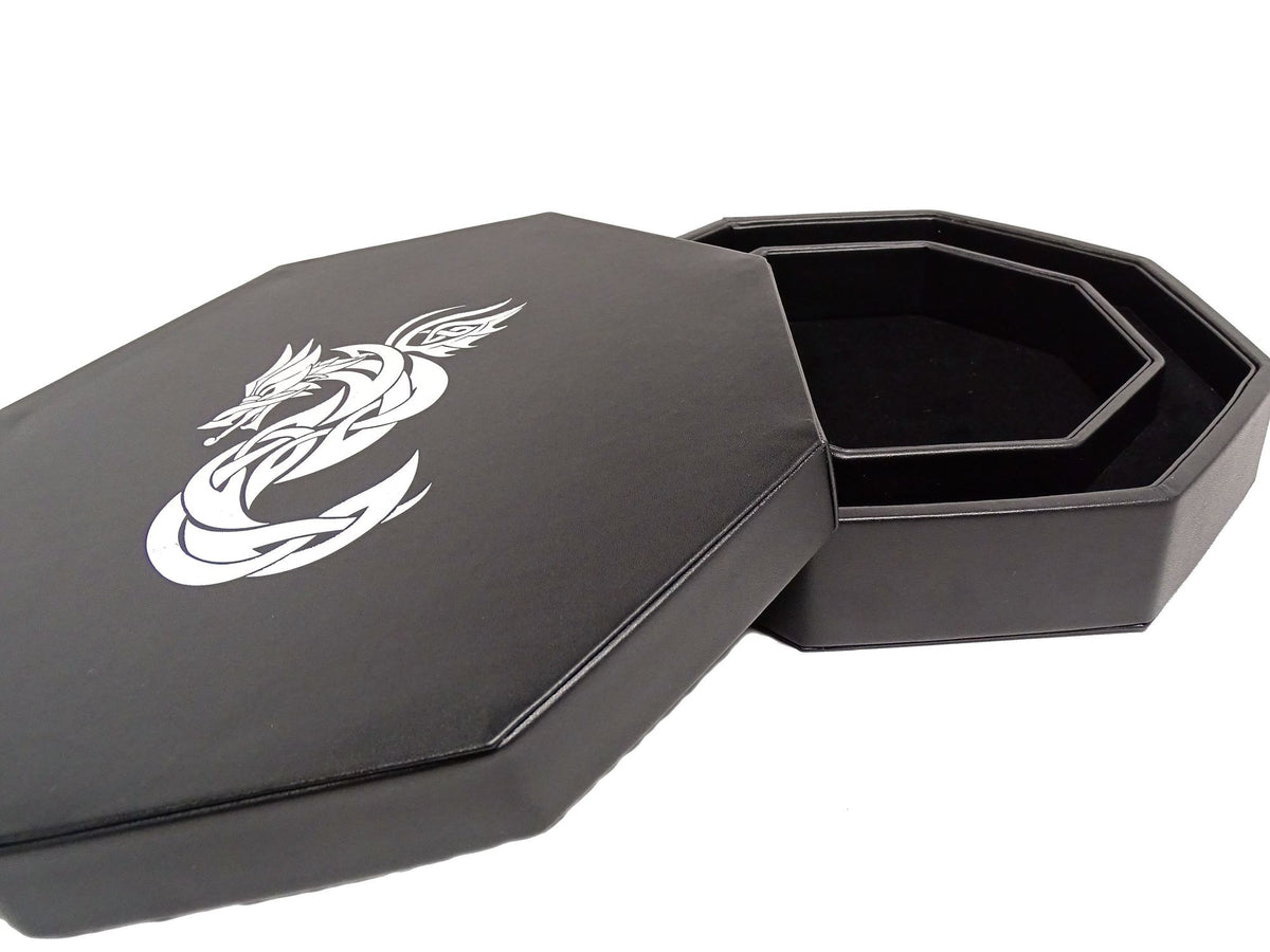 Easy Roller Celtic Knot Dragon Dice Tray With Dice Staging Area and Lid Dice Easy Roller Dice
