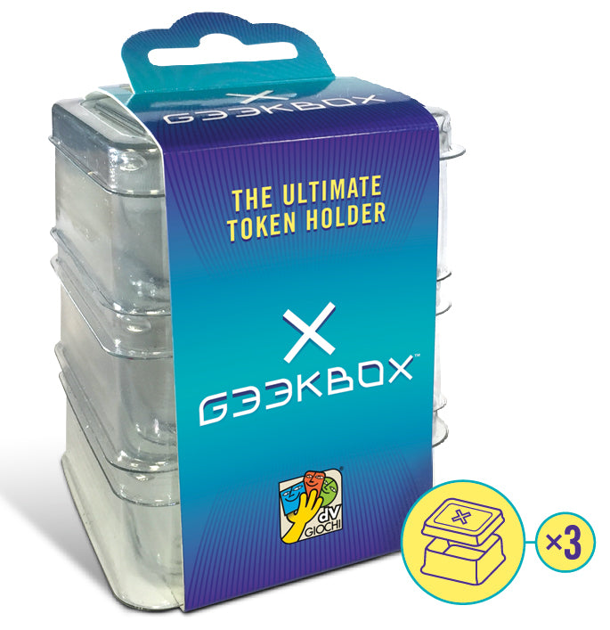 Geekbox Clear Plastic Token Storage Box/Lid (3 pack) Board Game Organization da Vinci Giochi   