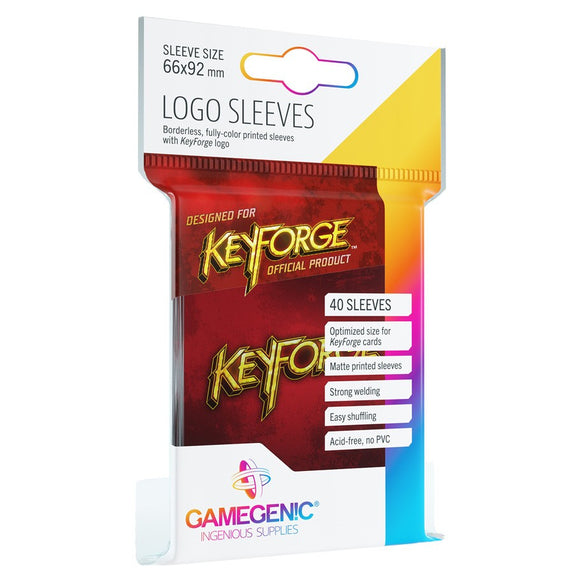 Gamegenic 100ct Keyforge Logo Sleeves Red Home page Asmodee   