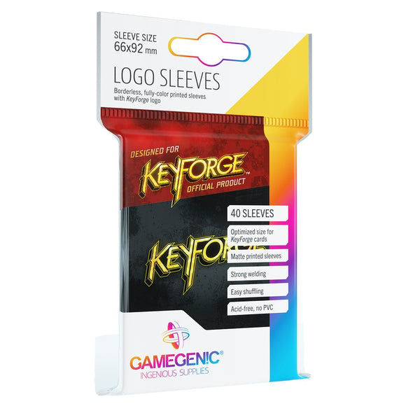 Gamegenic 100ct Keyforge Logo Sleeves Black Home page Asmodee   
