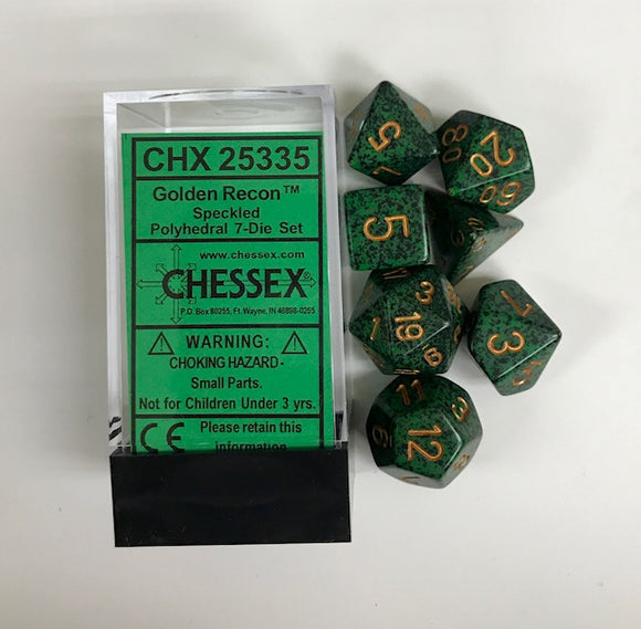 Chessex Speckled Golden Recon 7ct Polyhedral Set (25335) Dice Chessex   