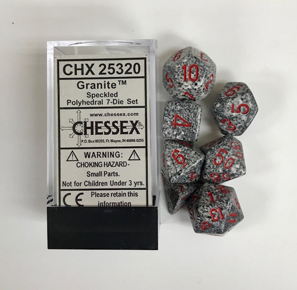 Chessex Speckled Granite 7ct Polyhedral Set (25320) Dice Chessex   