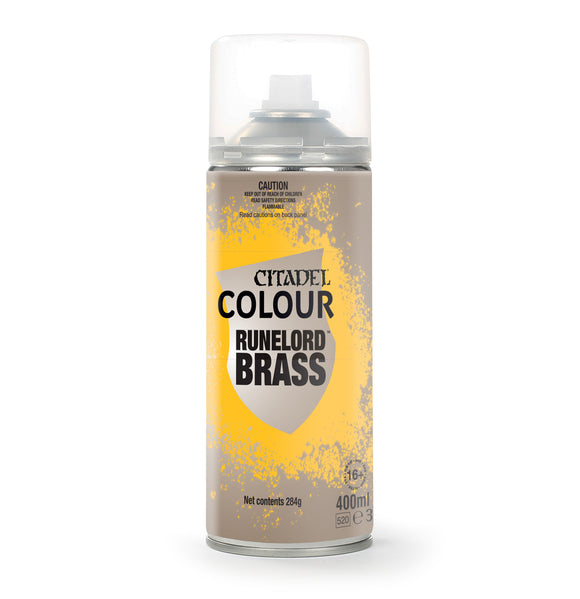 Citadel Spray Runelord Brass Paints Games Workshop   