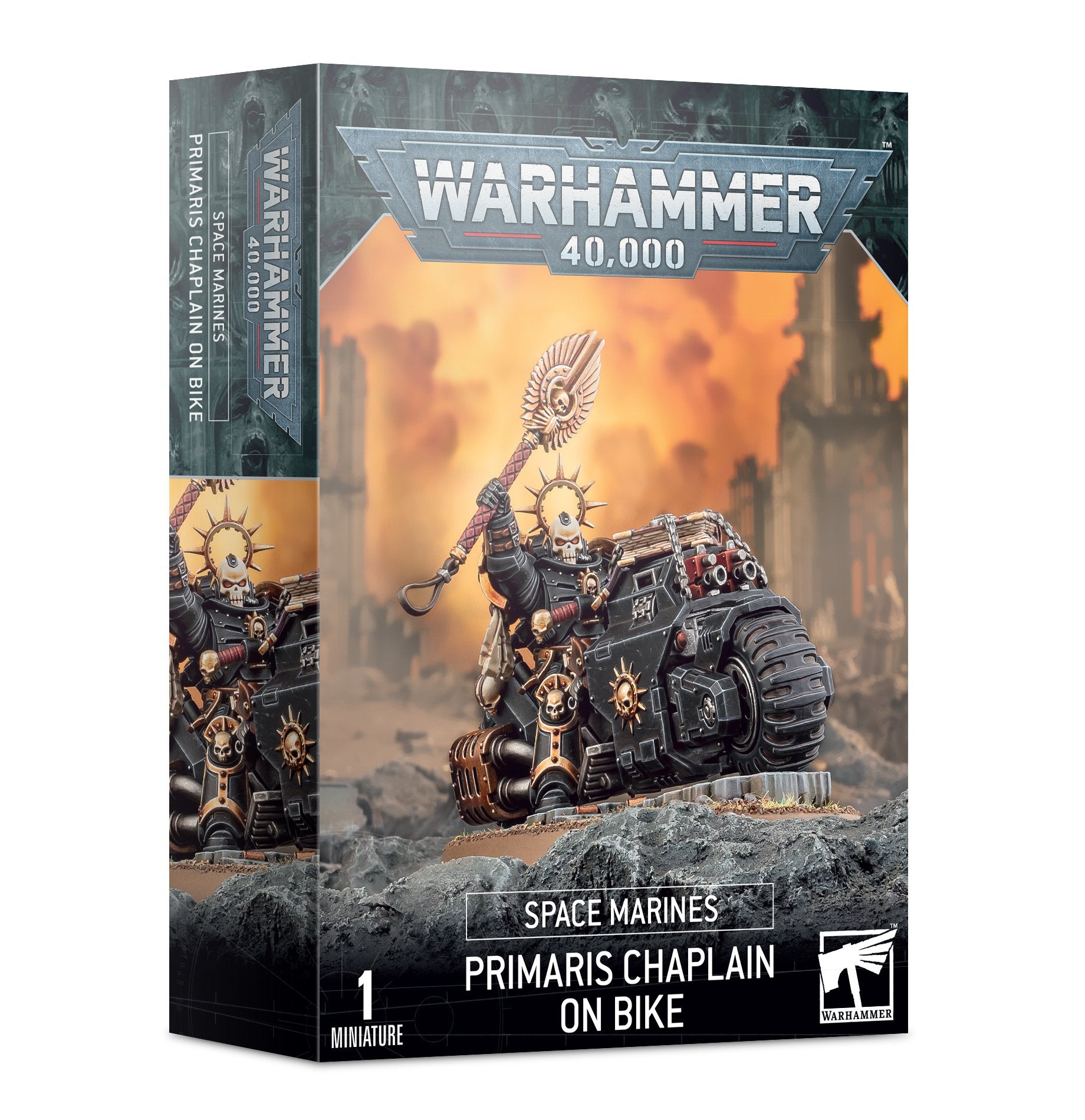 Warhammer 40K Space Marines: Primaris Chaplain on Bike Miniatures Games Workshop   
