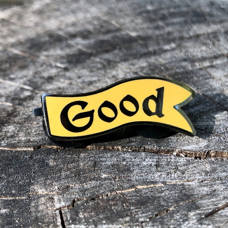 Flint & Feather Alignment Enamel Pin: Good (Bottom)  Flint & Feather   