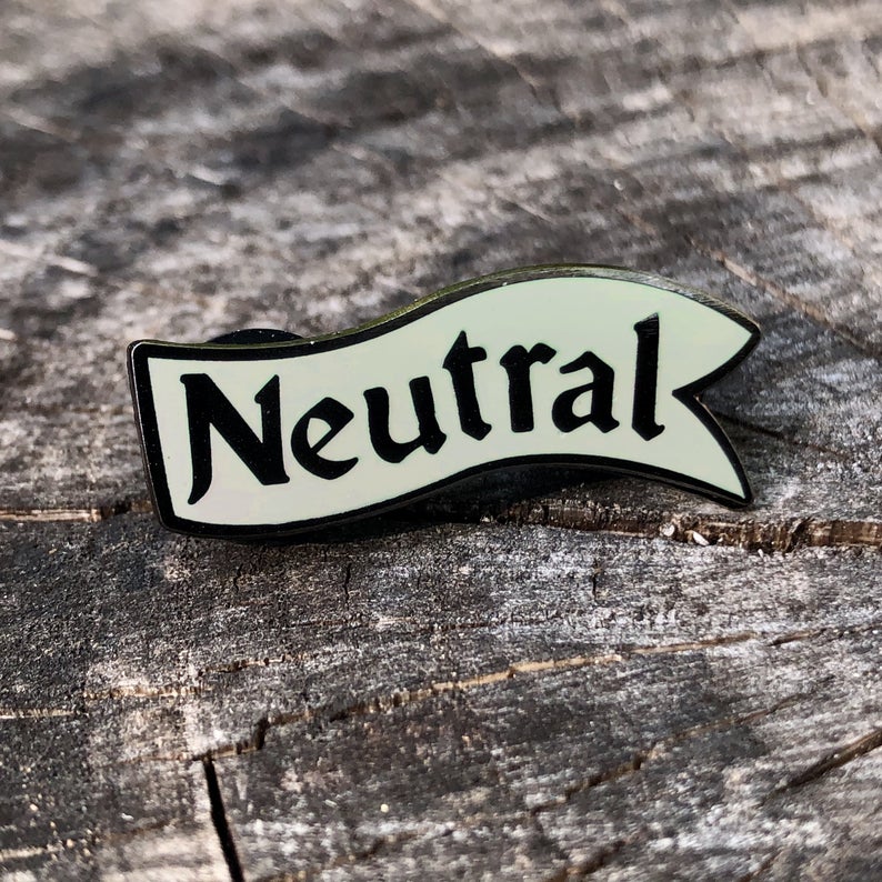 Flint & Feather Alignment Enamel Pin: Neutral (Bottom)  Flint & Feather   