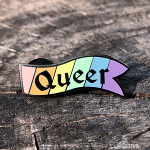 Flint & Feather Alignment Enamel Pin: Queer  Common Ground Games   