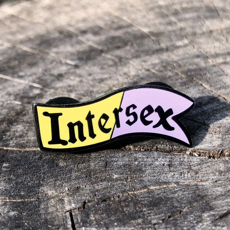 Flint & Feather Alignment Enamel Pin: Intersex  Flint & Feather   