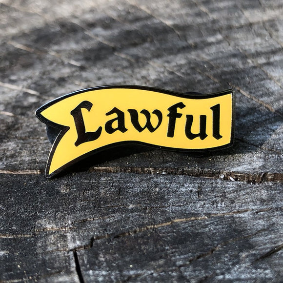 Flint & Feather Alignment Enamel Pin: Lawful (Top)  Common Ground Games   