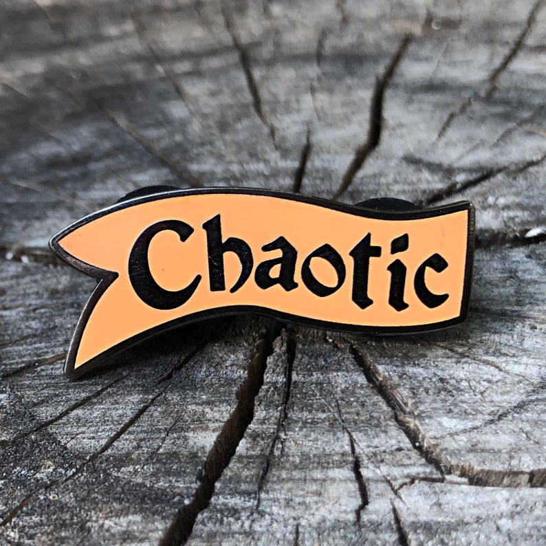 Flint & Feather Alignment Enamel Pin: Chaotic (Top)  Flint & Feather   