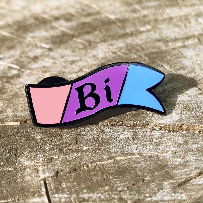 Flint & Feather Alignment Enamel Pin: Bi  Flint & Feather   
