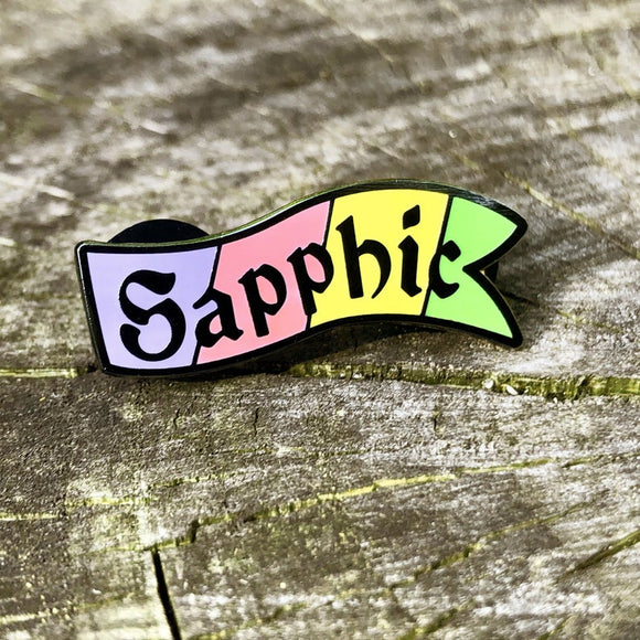 Flint & Feather Alignment Enamel Pin: Sapphic  Common Ground Games   