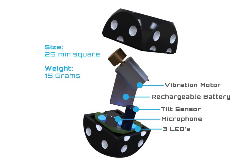 Boogie Dice Self-Rolling Sound-Activated Motorized 2ct D6 Dice Other