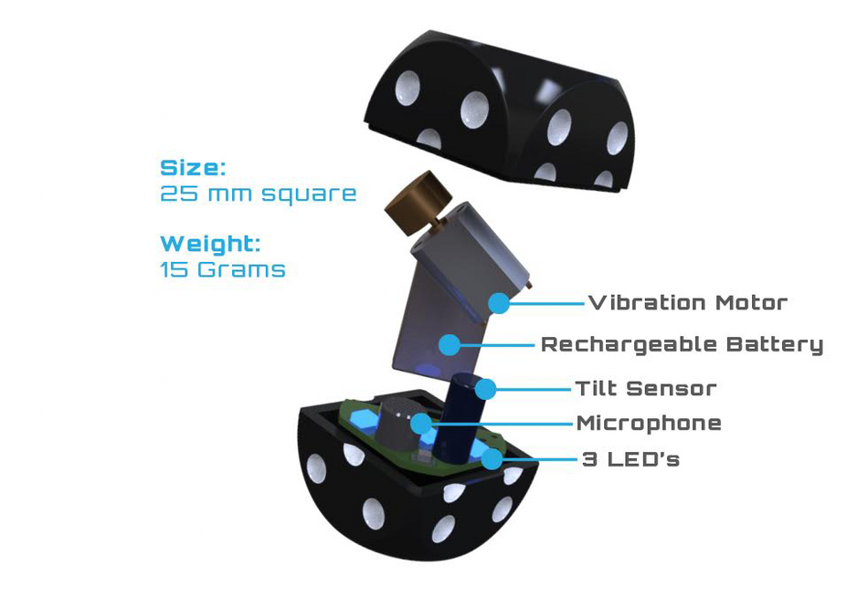 Boogie Dice Self-Rolling Sound-Activated Motorized 2ct D6 Dice Other