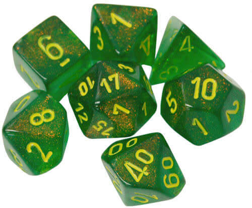 Chessex Borealis Maple/Yellow 7ct Polyhedral Set (27565) Dice Chessex   