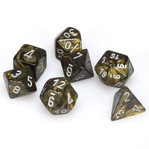 Chessex Leaf Black-Gold/Silver 7ct Polyhedral Set (27418) Home page Other   