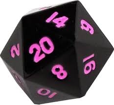 Easy Roller Single Gunmetal D20 Pink Dice Easy Roller Dice