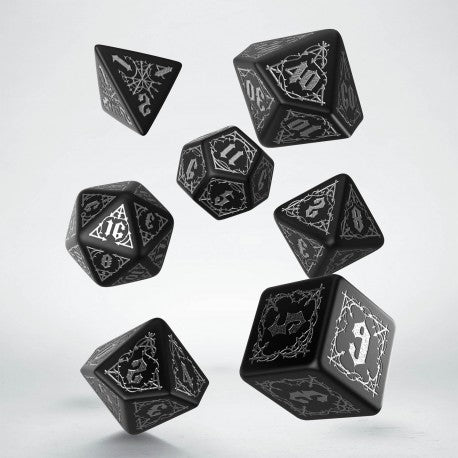 Q-Workshop Bloodsucker Black/Silver 7ct Polyhedral Set Dice Q Workshop