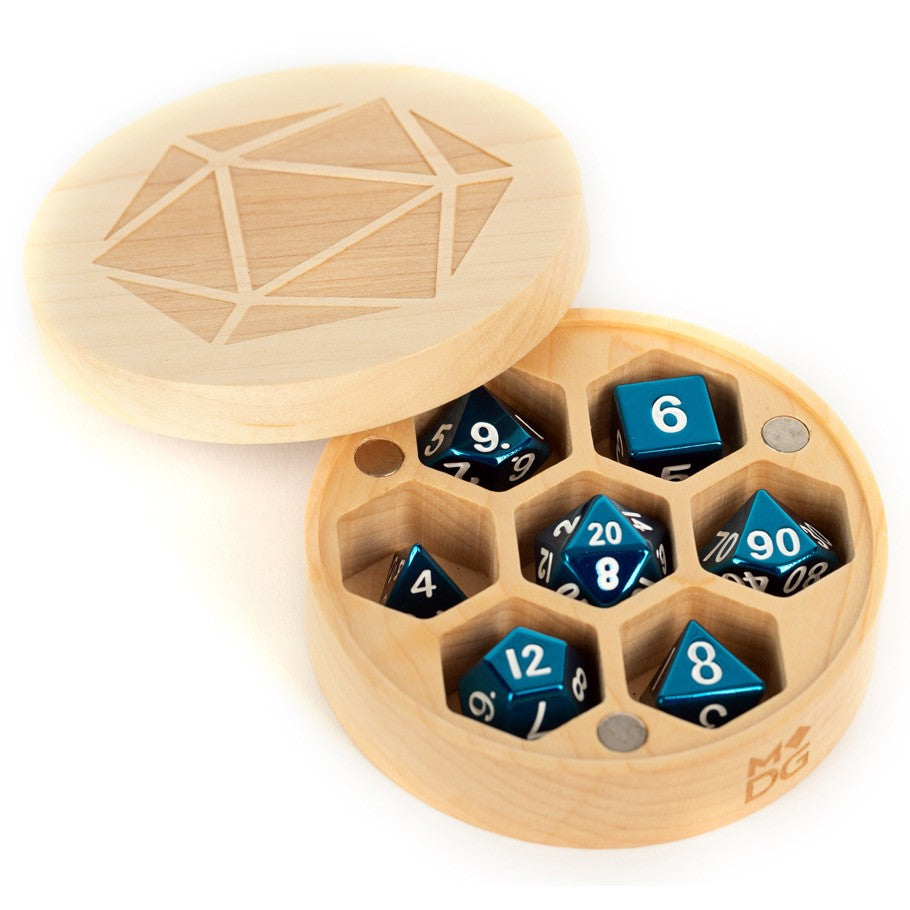 Metallic Dice Games Premium Wooden Round Dice Chest Maple Supplies FanRoll by Metallic Dice Games
