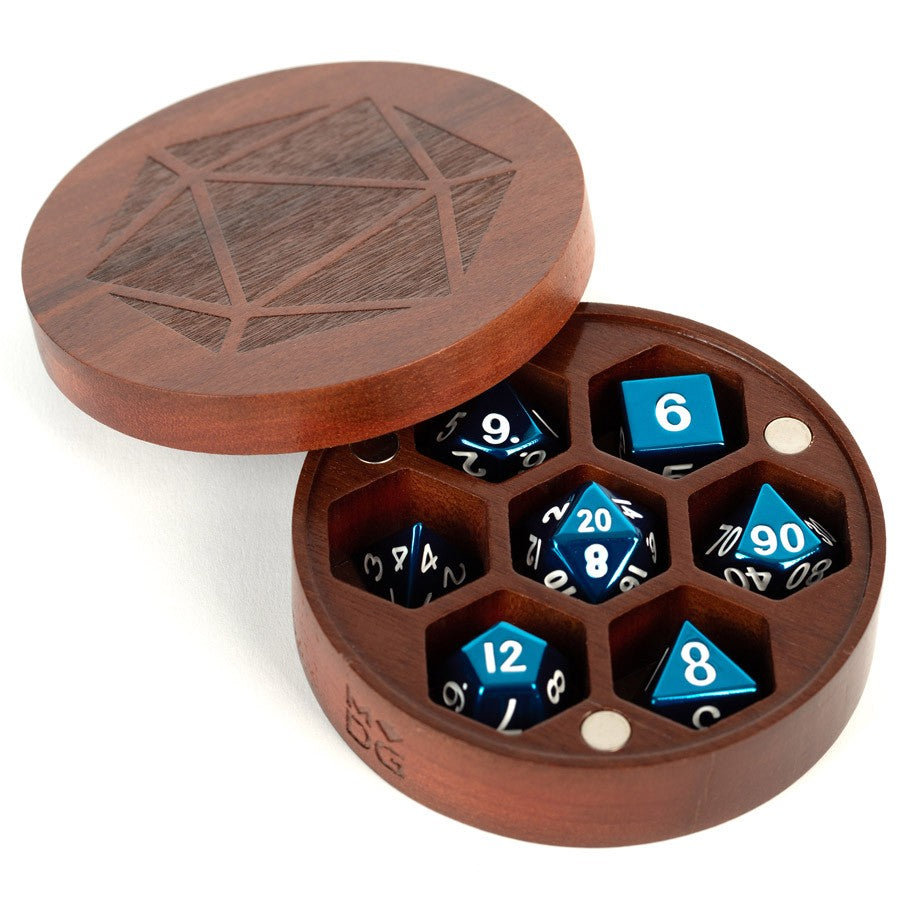 Metallic Dice Games Premium Wooden Round Dice Chest Purple Heart Supplies FanRoll by Metallic Dice Games