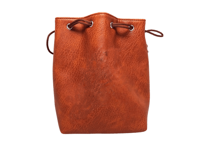 Easy Roller Brown Leather Lite Self-Standing Large Dice Bag - No Print Design Supplies Easy Roller Dice