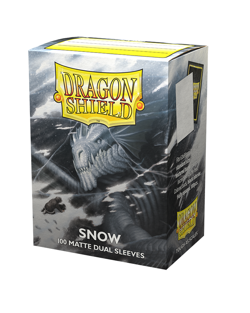 Dragon Shield 100ct Standard Size Matte Dual Card Sleeves Snow (15005) Supplies Arcane Tinmen   