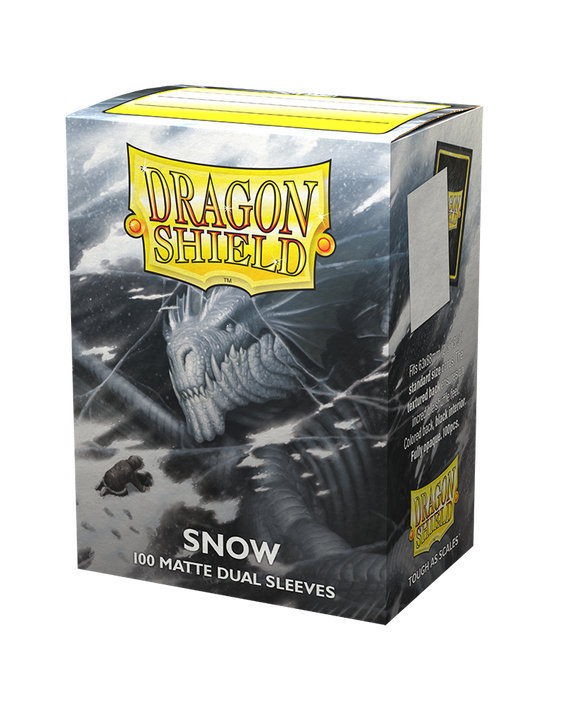 Dragon Shield 100ct Standard Size Matte Dual Card Sleeves Snow (15005) Supplies Arcane Tinmen   
