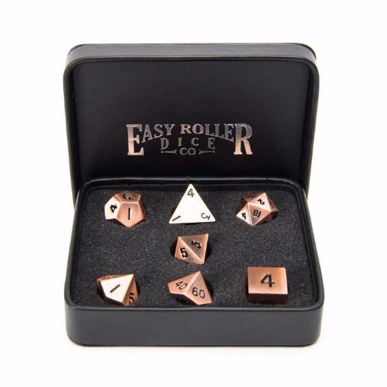 Easy Roller Metal Legendary Copper 7ct Polyhedral Set Dice Easy Roller Dice