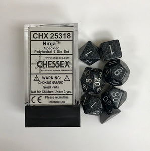 Chessex Speckled Ninja 7ct Polyhedral Set (25318) Dice Chessex   