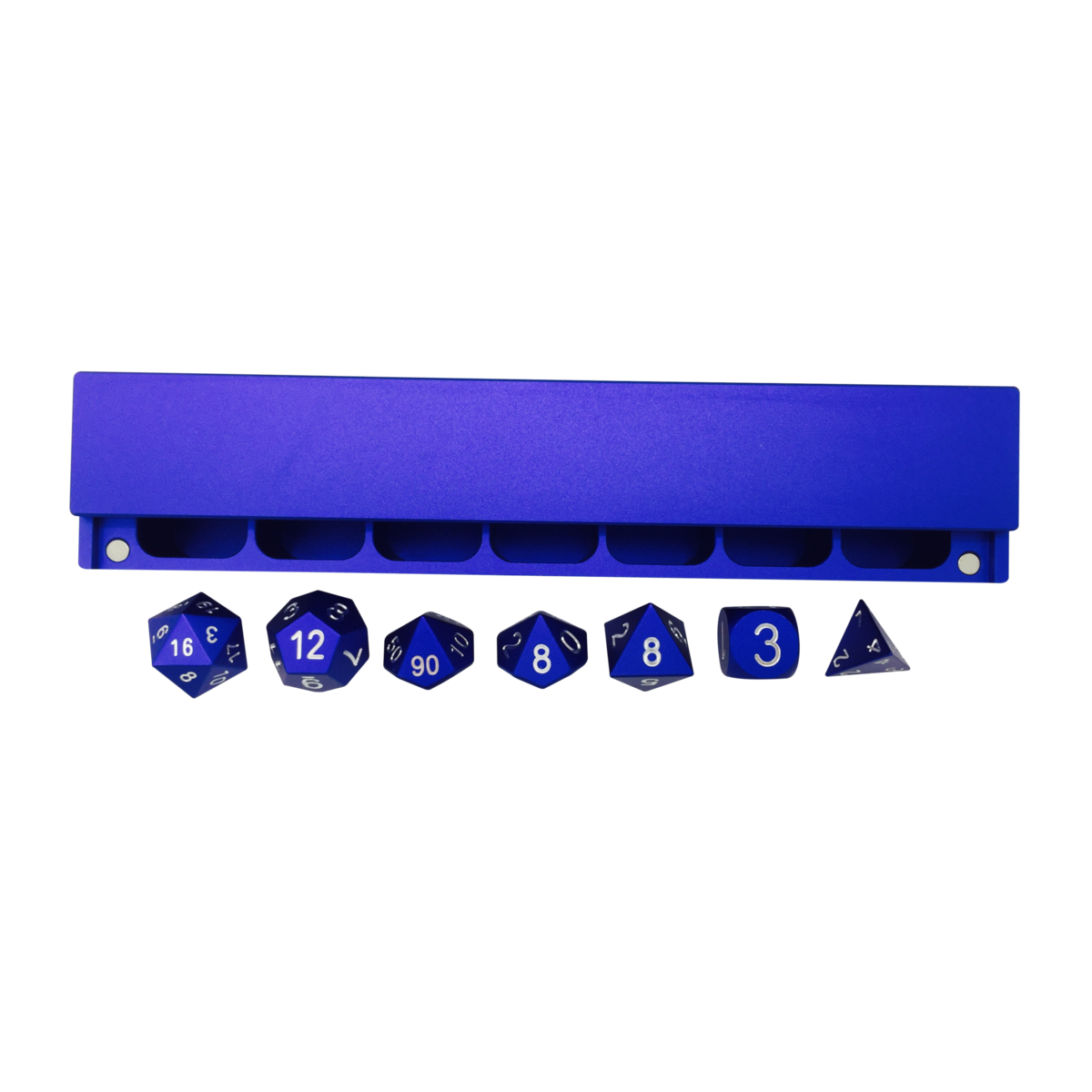 Norse Foundry Anodized Aluminum Polyhedral Dice Set with Vault: Noble Blue Dice Norse Foundry