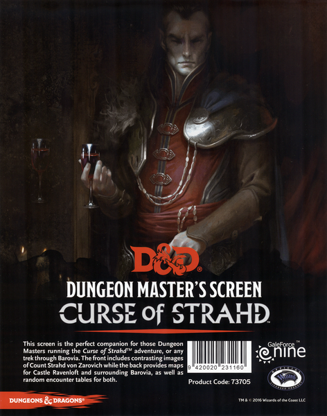 D&D 5e Dungeon Master's Screen: Curse of Strahd Home page Other   